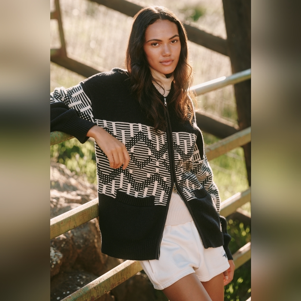 NWT Anthropologie X Varley Linnea Fairisle Knit Jacket In L